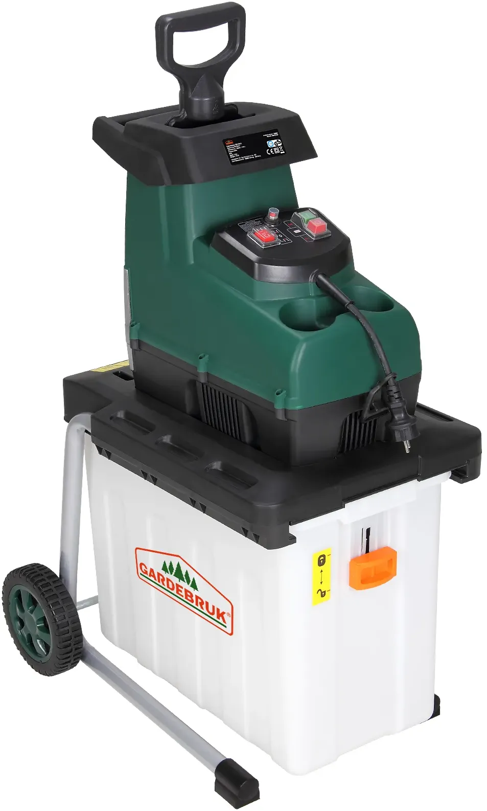 Shredder 3100W with collection container 60L max 92dB