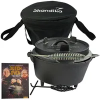 Skandika Dutch Oven Flame Master 13,8 L | Gusseisen Topf | Grillen, Camping, Zelten EINHEITSGRÖSSE