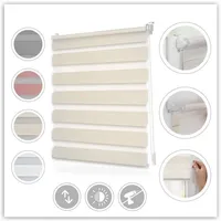 Lichtblick Duo Rollo ohne Bohren, Blickdicht 85 cm x