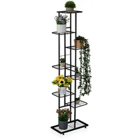 Relaxdays Blumenregal 142 x 45 x 22 cm Schwarz