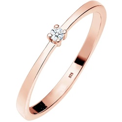 Elli DIAMONDS Verlobung Solitär Diamant (0.03 ct.) 925 Silber Ringe   Damen 
