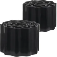 PULLMER Rasenkante Kunststoff, Beeteinfassung, Beetumrandung, Rasenbegrenzung ((2Pack) Schwarz, 9m x 10cm)