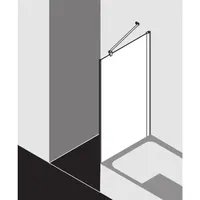 Kermi Pega Seitenwand vrekürzt neben Badewanne PETVO09016VYK 90x160cm, silber hochglanz ESG Opaco Clean, auf Duschwanne