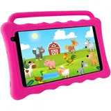 Tibuta 7 Kinder-Tablet, 7 Zoll 1024 x 600 IPS HD-Display, WiFi 2G + 32 GB, Kindersicherungsmodus, Kleinkinder-Tablet mit kinderfreundlicher Hülle für die Kids Edition(Rosa)