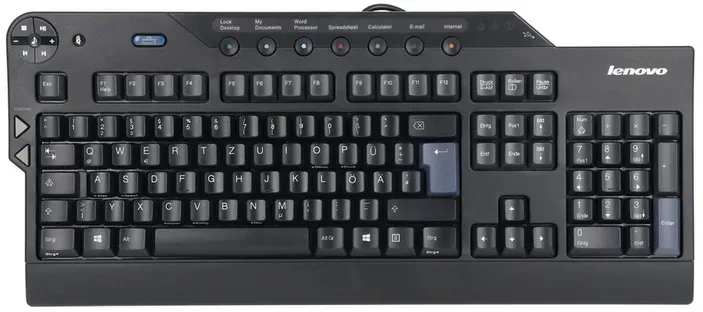 NEUE Lenovo Enhanced SK-8815 USB Multimedia Tastatur QWERTZ + Aufkleber