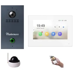2 Draht IP Video Türsprechanlage 1-Familienhaus in Anthrazit mit einer personalisierten Gravur für Unterputz oder Aufputz Montage