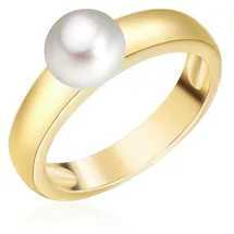 VALERO PEARLS Ring aus Sterling Silber mit Süßwasser-Zuchtperle in gelbgold | Gr.: 54