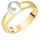 VALERO PEARLS Ring aus Sterling Silber mit Süßwasser-Zuchtperle in gelbgold | Gr.: 54