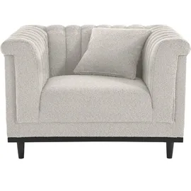 Home Affaire Cocktailsessel HOME AFFAIRE "Chamby New Sessel", beige (natur), B:100cm H:71,5cm T:85cm, Bouclé (100% Polyester), Sessel, Cocktailsessel, im Bouclé-Strukturbezug mit Steppung im Lehnenbereich