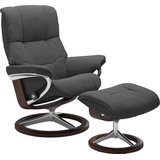 Stressless Stressless® Relaxsessel »Mayfair«, (Set, Relaxsessel mit Hocker), mit Hocker, mit Signature Base, Größe S, M & L, Gestell Braun, grau