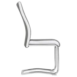 CARO-Möbel Esszimmerstuhl ALBA Stoffbezug grau/weiß 4er Set