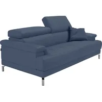 2,5-Sitzer EGOITALIANO "Soul, Design und Sitzkomfort auf hohem Niveau, tolle Details", blau (tide), B:200cm H:76cm T:106cm, Leder »BULL« (echtes Rindsleder). Geschliffenes, pigmentiertes und behandeltes Rindsleder mit einer Dicke von 1, 3-1, 5 mm. Dieses Leder zeigt eine ziemlich weiche Hand mit einem halb undurchsichtigen Aussehen. Es handelt sich um ein geschütztes Leder. Eine leichte Deckschicht schützt sie vor Flecken, ohne ihre ursprünglichen Eigenschaften zu verändern. Die geschützten Leder kombinieren die Vorteile von Natürlichkeit und Weichheit mit einer guten Beständigkeit gegen Verschleiß und Ausbleichen. Das Vorhandensein der charakteristischen Zeichen, die das Leben des Tieres bestimmen, wie Narben, Körnungsunterschiede, Falten, Adern, Disharmonien in Farbtönen, beweisen ihre absolute Echtheit und großen Wert., Sofas, inkl. Kopfteilverstellung für noch mehr Komfort, Designfuß