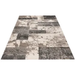 Teppich OBSESSION "My Canyon 971", grau, B:240cm H:20mm L:330cm, Polypropylen, Teppiche, modernes Patchwork Design, weiche Qualität, Wohnzimmer