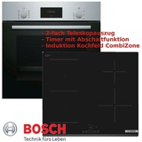 Induktion Herd Set Autark Bosch Backofen + Induktion Kochfeld mit CombiZone