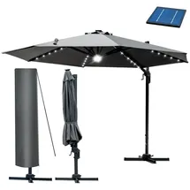 Brast Alu Ampelschirm Ø 300 cm grau inkl. LEDs
