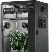 AC Infinity Growbox Komplettset 500W LED 120 x 120 x 200 cm Schwarz
