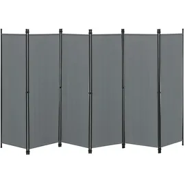 [en.casa] Sichtschutz Stellwand Spanische Wand Dunkelgrau