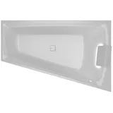 Riho Still Smart Eck-Badewanne, mit Riho Fall, Einbau, 170x110x50cm, mit Ab-/Überlaufgarnitur, 240 Liter, 2-Sitzer, weiß, B101010005, Ausführung: Version rechts, Kopfkissen+Licht links