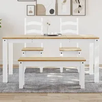 VidaXL Esstisch Panama Weiß 160x80x75 cm Massivholz Kiefer