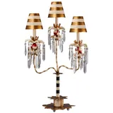 Elstead Lighting Birdland Tischleuchte Creme, Gold 3-flammig