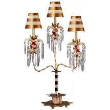 Elstead Lighting Birdland Tischleuchte Creme, Gold 3-flammig