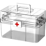 maxal Medikamenten-Aufbewahrungsbox, 3-lagig, Medikamentenschrank, Familien-Kit, Pillen-Aufbewahrungsbox, große Kapazität, staubdicht, Medikamentenkoffer für Schule, Camping, Reisen