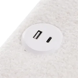 AUTOLOCK Polsterbett Bettgestell mit USB Typ C Ladefunktion LED-Beleuchtung 2 Schubladen, Einzelbett Polsterbett 90x200cm - Weiß