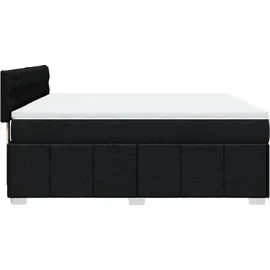 vidaXL Boxspringbett mit Matratze Schwarz 180x200 cm Stoff