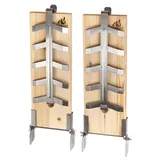 FEUERGOTT Flammlachsbrett 2er-Set Zedernholz Edelstahl beige