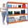 Proregal Schwerlastregal Metall 180 x 200 x 60 cm Blau/Orange 4 Spanplatten-Ebenen 8mm Fachlast 500 kg