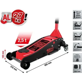 KS Tools Wagenheber Aluminium 100-450 mm grau/rot