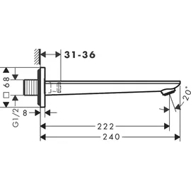 Hansgrohe Citterio C Wanneneinlauf Mattschwarz