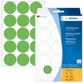 Herma Klebepunkte 2275 Grün Ø 32,0 mm 480 St.