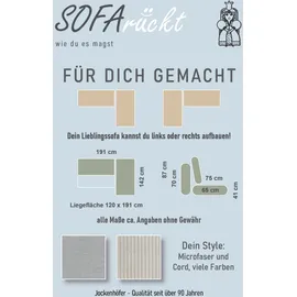 Jockenhöfer Eckcouch Mikrofaser L-Form 3-Sitzer Blau