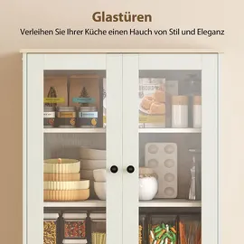 Homcom Küchenschrank Hochschrank mit Acrylglastüren 0 x 0 x 0 Weiß