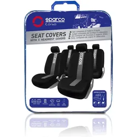Sparco Komplettset SPC1011 Universal-Autositzbezüge vorne und hinten grau