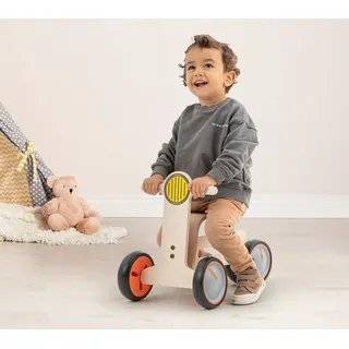 MamaToyz Holz Rutschauto & Lauflernwagen Ambulanz | Natur | 47x25x34 cm - Braun