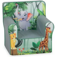 Gomoor Kindersessel ab 1 Jahr – Bequem und Leicht – Sessel Kinderzimmer – Waschbarer Bezug – Weiche Schaumstoffpolsterung (Dschungeltiere)