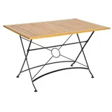 ACAMP Lindau Biergarten-Klapptisch 120x80cm Eisen/Akazie Schwarz|Natur