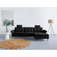 Ecksofa INOSIGN "Birkholm L-Form", schwarz, B:267cm H:83cm T:174cm, 98% Polyester 2% Polyamid, Sofas, Ecksofa, Armlehnverstellung, auch in Easy Clean Bezug - mit Wasser zu reinigen