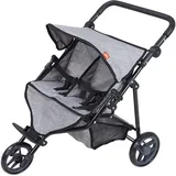 Knorrtoys Duo Grey Puppenwagen, Jeans Grau, 64 x 48 x 55 cm