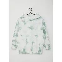 S.Oliver - Oversized-Sweatshirt mit Kapuze in Batik-Optik, Jungen, grün|weiß,