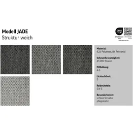 Cotta Ecksofa Jade L Form, Breite: 270 cm, mit Kopfteilverstellung & Nierenkissen, optional elektr. Sitztiefenverstellung grau