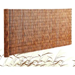 VEVOR Sichtschutz Balkon Schilfrohrmatte Schilf Schilfmatte Zaun 5x1,7m Braun