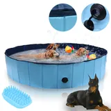 Jiubiaz Hundepool Faltbar 160x30 Cm, Hunde Planschbecken & Badewanne, Swimmingpool Für Hunde & Haustiere