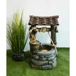 Brunnen ATHENE: Eleganter Outdoor-Brunnen mit LED-Beleuchtung
