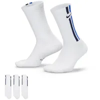 Nike Elvd Crew 3P Stripe Socken, weiß - US: M