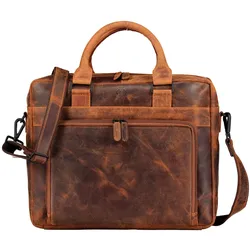 Hausfelder Manufaktur Aktentasche Huntsville Hauke mit Laptopfach 15 Zoll Natur 