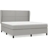 vidaXL Boxspringbett mit Matratze Hellgrau 180x200 cm Stoff1372404