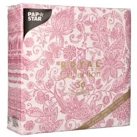 Papstar 50 Servietten "ROYAL Collection" 1/4-Falz 40 cm x 40 cm fuchsia "Paisley"